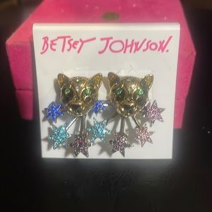 Betsey Johnson Leopard Star Earrings